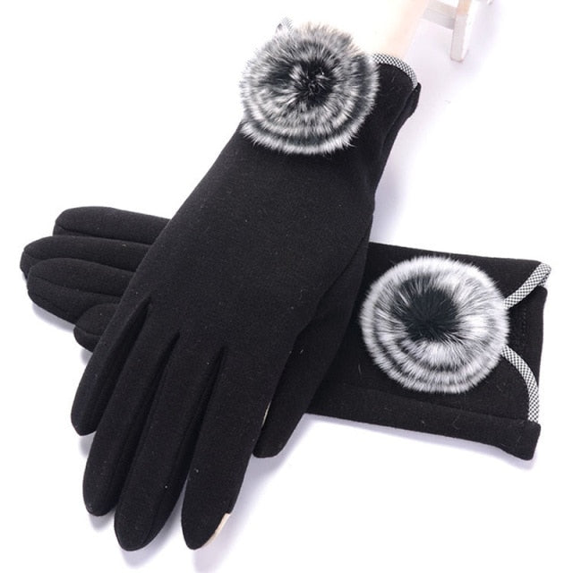 Années 40 Gants Fourrure Automne-Hiver Glamour