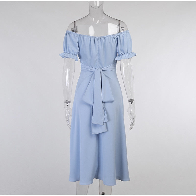 Années 60 Robe Midi Épaules Tombantes Rétro - Ma Penderie Vintage