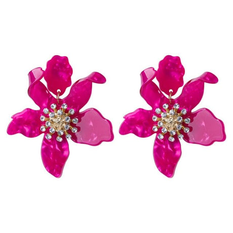 Années 30 Boucles d'Oreilles Fleur Résine Rétro - Ma Penderie Vintage