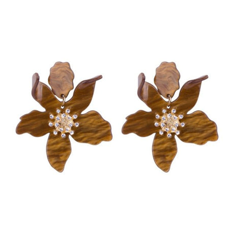 Années 30 Boucles d'Oreilles Fleur Résine Rétro - Ma Penderie Vintage