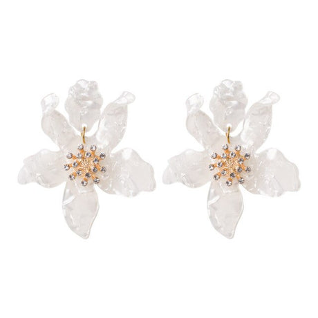 Années 30 Boucles d'Oreilles Fleur Résine Rétro - Ma Penderie Vintage
