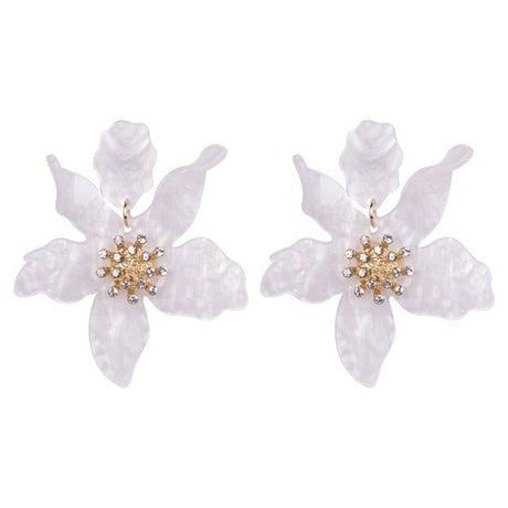 Années 30 Boucles d'Oreilles Fleur Résine Rétro - Ma Penderie Vintage
