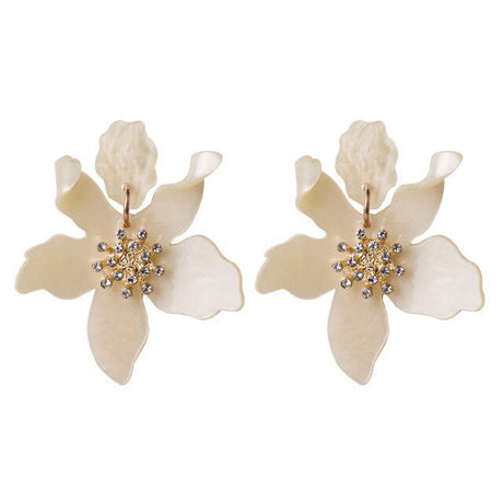 Années 30 Boucles d'Oreilles Fleur Résine Rétro - Ma Penderie Vintage