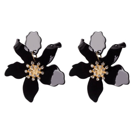 Années 30 Boucles d'Oreilles Fleur Résine Rétro - Ma Penderie Vintage