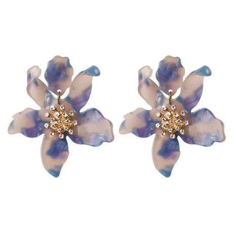 Années 30 Boucles d'Oreilles Fleur Résine Rétro - Ma Penderie Vintage