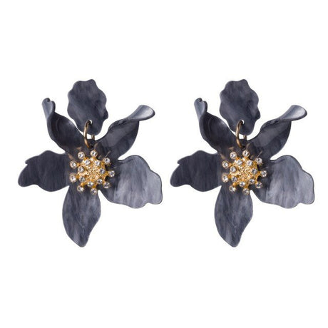 Années 30 Boucles d'Oreilles Fleur Résine Rétro - Ma Penderie Vintage