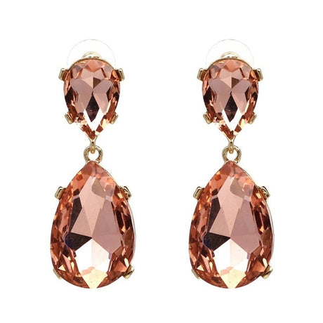 Années 50 Boucles d'Oreilles Rétro Strass Monaco Rose - Ma Penderie Vintage