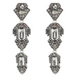 Années 20 Boucles d'Oreilles Soirée Art Déco Argent - Ma Penderie Vintage